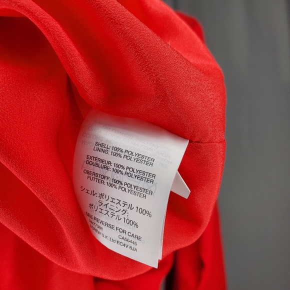 J. Crew Red Wrap Dress 0 Tie Waist Vneck Elbow Bishop Sleeve Classic Feminine - Picture 10 of 11